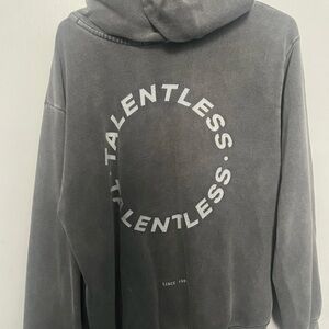 TALENTLESS Charcoal Hoodie with Logo